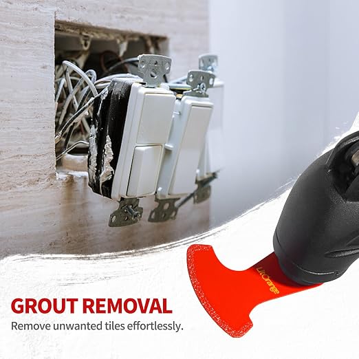 4 Pcs Diamond Oscillating Blades, Swing Diamond Multitool Saw Blades for Grout Removal, Flush Cut, Cleaning Mortar