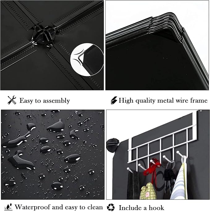 AWTATOS Closet Organizer, 8 Cube Closet Organizers and Storage, Closet Storage Shelves, Clothes Storage Organizers for Closet Bedroom Living Room Office Black