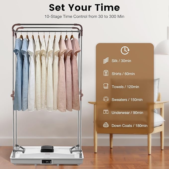 Foldable Clothes Dryer,Easy Install,1200W with Timer | Foldable, Easy Installation, 1200W Fast Drying, Quiet, Adjustable Timer,Large Capacity