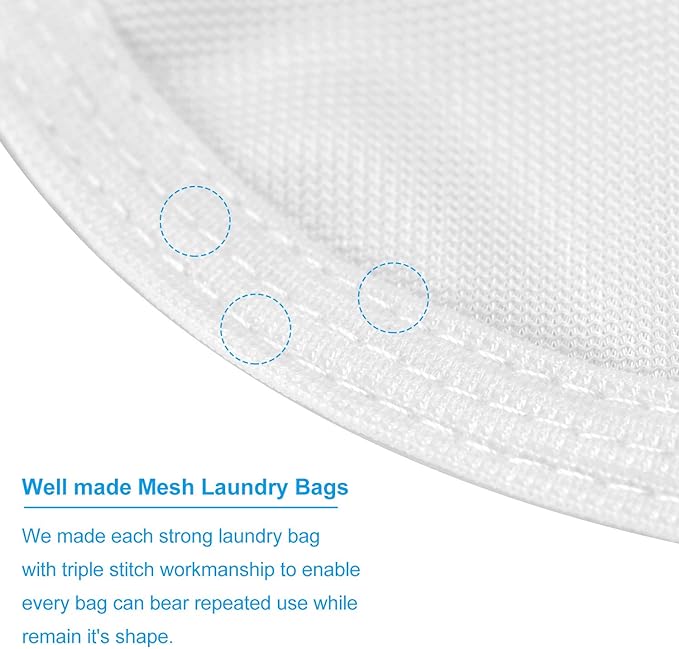 GOGOODA 3 Pack Delicates Laundry Bags, Fine Mesh Wash Bag with Hanging Loop | 2 Medium 1 Large for Lingerie, Shirts, Sweaters, Underwear, Bra, Silk, Socks