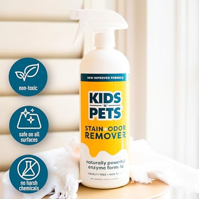 KIDS 'N' PETS Stain & Odor Remover for Carpet, Fabric & Furniture, 32 oz | Dog Pee & Cat Urine