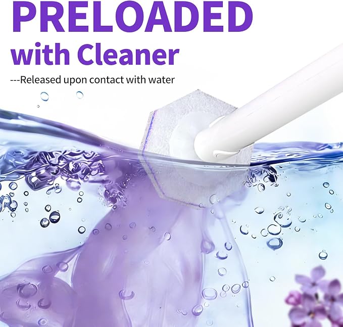 Toilet Bowl Wand Refills for Clorox, Toilet Bowl Cleaner Refill Pads | 80 Count Disposable Toilet Brush Heads, Pre-Loaded Cleaning Formula, Lavender Scent, Toilet&Bathroom Cleaning Supplies