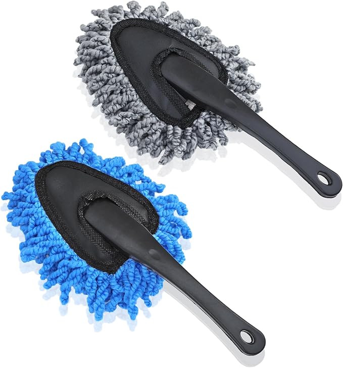 2 Pack Super Soft Microfiber Duster Brush, Dusting Tool, Cleaning Brush, Car Dash Cleaner, Cleaning Tools for Car Cleaning, Home Kitchen, Computer