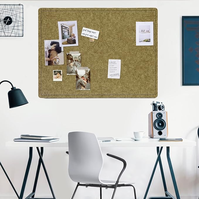 Felt Bulletin Board 48x36 inches, Decorative Pin Board for Home & Office | Cork Board Alternative for Wall with Push Pins, Display Mood Board for Photos, Notes & Reminders