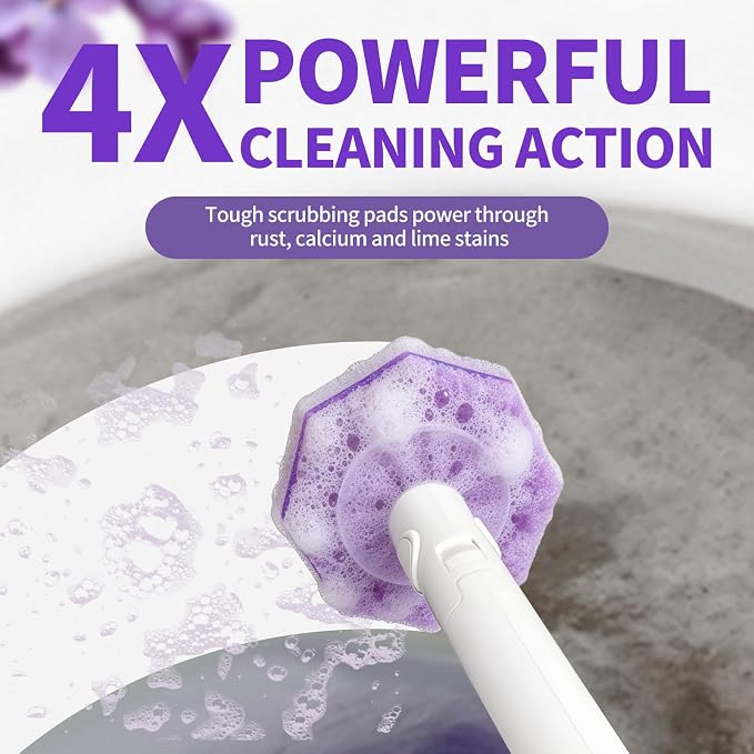 Toilet Bowl Wand Refills for Clorox, Toilet Bowl Cleaner Refill Pads | 80 Count Disposable Toilet Brush Heads, Pre-Loaded Cleaning Formula, Lavender Scent, Toilet&Bathroom Cleaning Supplies