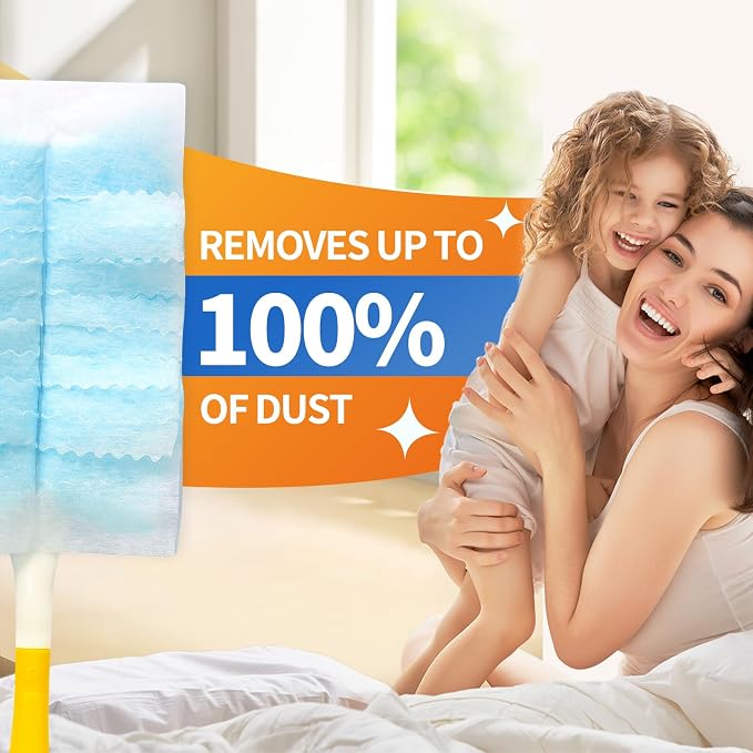 30 Count Electrostatic Duster Refills Compatible with Swiffer Duster, Multi-Surface Dusting Refills, Microfibre Dusters for Cleaning, Unscented