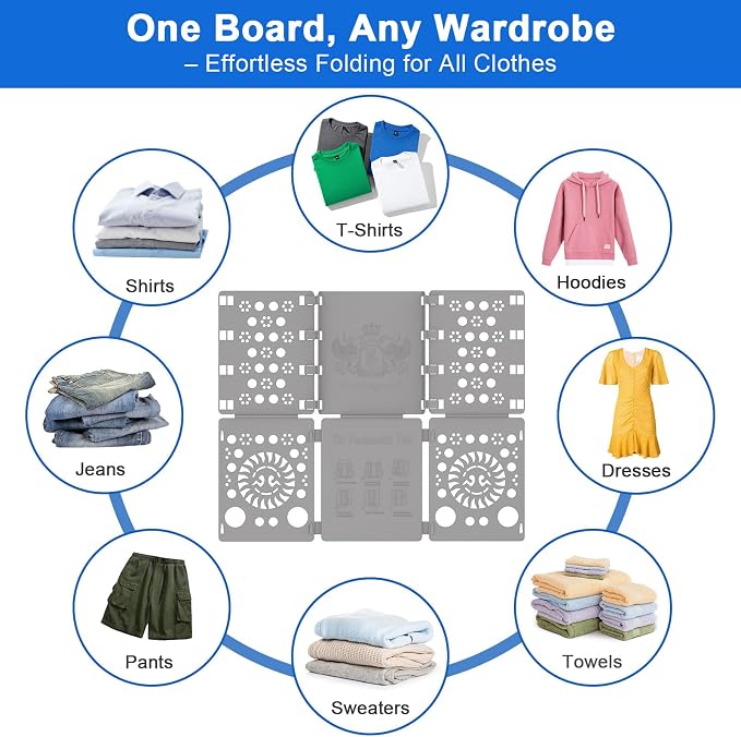 BoxLegend V3 Shirt Folding Board t Shirt Laundry Folder for Clothes Grey | Shirt Folder,Durable,Plastic,For Adults and Kids,Laundry Sorter and Liner,Flip and Fold
