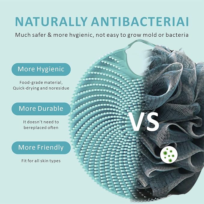 Soft Silicone Face Scrubber with Body Scrubber for Shower Gentle Exfoliating-Facial Exfoliator Scrubber Brushes for Sensitive Skin Deep Cleansing- Gift Women Men Skin Care Tool