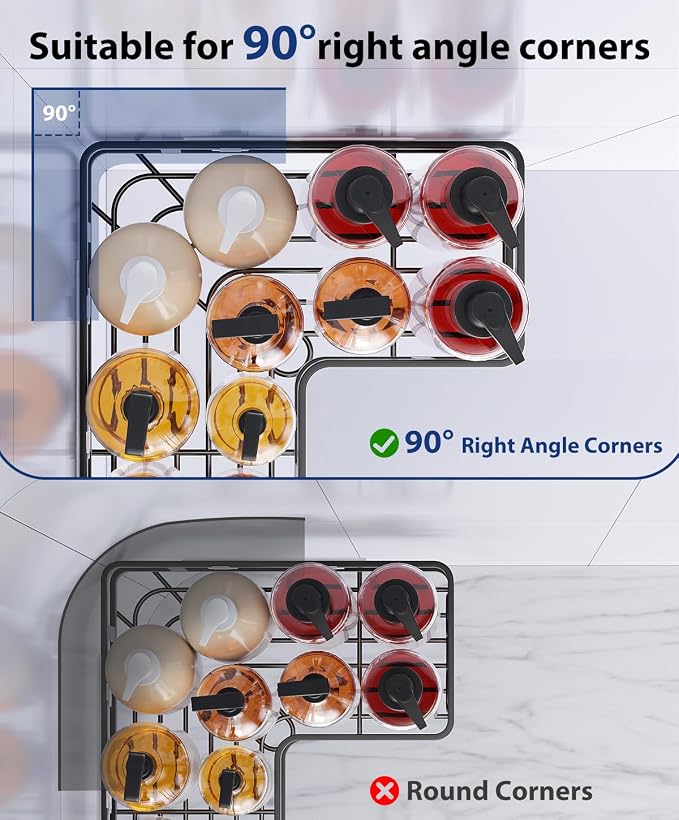 3 Pack Corner Shower Shelves, Rustproof Shower Organizer Caddy | No Drilling Shower Organizer Corner Exclusively for 90 Degree Right-Angle Walls with Hooks and Toothpaste Holder, Black