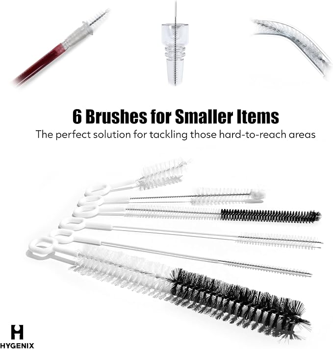 Pipe Perfect Mini Brush Set – 7-Piece Precision Cleaning Kit for Small & Hard-to-Reach Areas | Micro Detail Brushes for Glass, Metal & Silicone | Scratch-Safe, Durable & Reusable (Mini Pack)