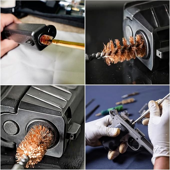Universal Gun Cleaning Kit Accessories for Handgun & Shotgun – Multi-Caliber Brushes, Mops & Jags