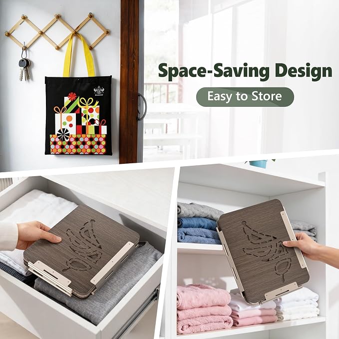 BoxLegend Wooden Clothes Folding Board, Dark Brown | No Bend, Gentle on Clothes, Eco-Friendly, For T Shirts, Pants, Sweaters & Delicates