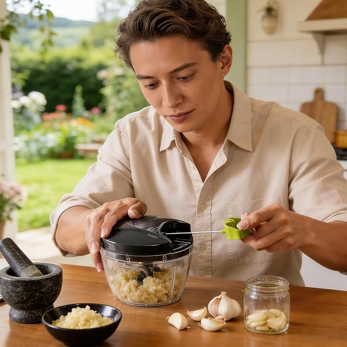 Portable Manual Food Processor, Food Chopper | Easy to Us, Kitchen Helper