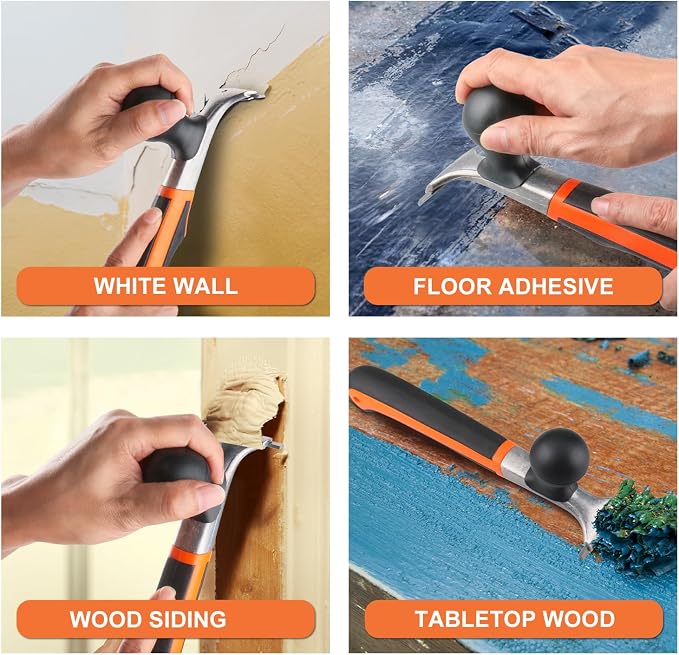 Premium Ergonomic 2.5-Inch Carbide Paint Scraper Tool for Coating Removal | Heavy-Duty Scraper with a 2-1/2-Inch Tungsten Carbide Blade and Two-Handed Grip for Removing Coatings and Residue