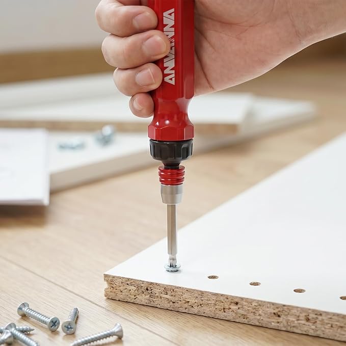 Tools HT0091 22-in-1 Ratcheting Screwdriver & Nut Driver Set, Magnetic Multi-Bit S2 Steel Bits, Phillips, Slotted, Torx & Hex, Ergonomic Handle, Repair Tool Kit for Home DIY & Furniture