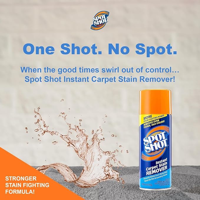 Spot Shot Professional Instant Carpet Stain Remover No-Scrub Aerosol, 14 oz