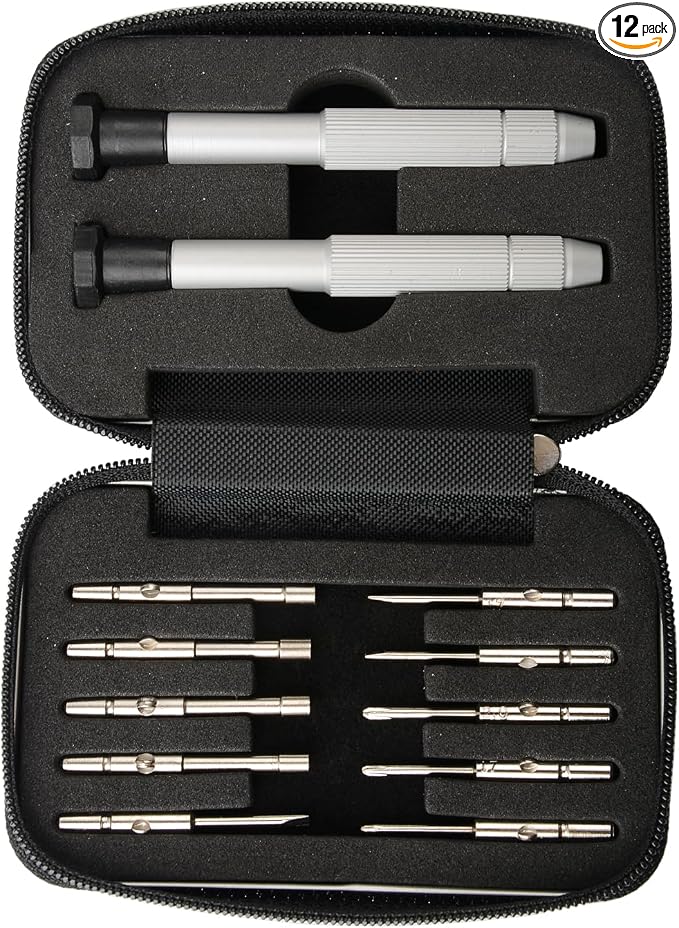Screwdrivers Kit Repair Tool for Eyeglass/Glasses/Watch/Cellphone/Clock 12-Pieces Eyeglass Repair Tools Kit Precision Mini Screwdriver Set (Travel Pocket)