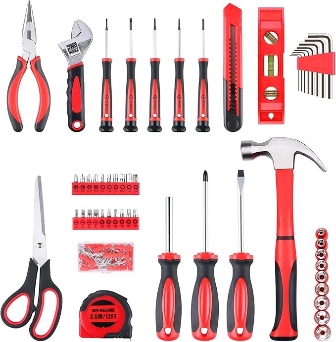 WINNER 156-Piece Delicate All-Purpose Home Tool Kit in Foldable Toolbox, Unisex | Complete and Essential Hand Tools Set for General House Repairs, Dorm, Apartments, Perfect Housewarming & Holiday Gift