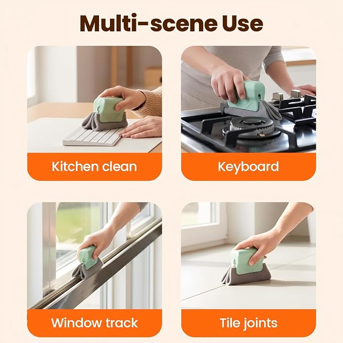 Magic Window Track Cleaner, 2026 New Handheld Window Groove Cleaning Brush Tool Set, Cleaner Brushes for Window lides Gaps Tile Lines Shutter Slats Car Vents & Narrow Gaps (3, Green)