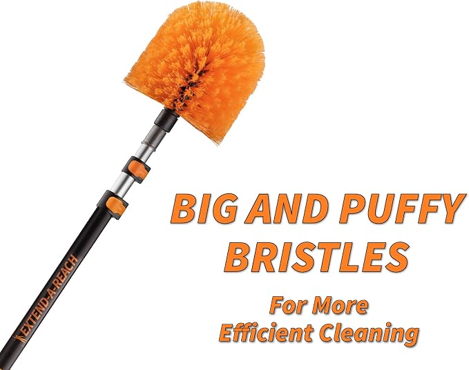 20 Foot High Reach Duster Kit with 4-12 ft Telescopic Extension Pole | High Ceiling Duster Cleaning Kit with Telescoping Pole, Cobweb Duster, Feather Duster and Ceiling Fan Duster