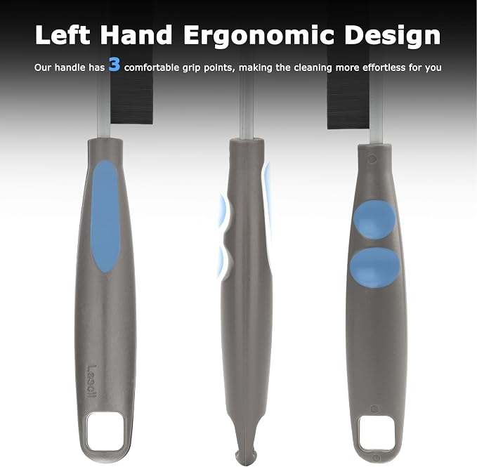 2026 NEW Ergonomic Anti-Slip Handle Grout Brush, 2Pcs Crevice Cleaning Brush, Hard Bristle Multi-Purpose Cleaning Tools, Small Cleaning Brush for Household Use Kitchen Bathroom, Left Hand