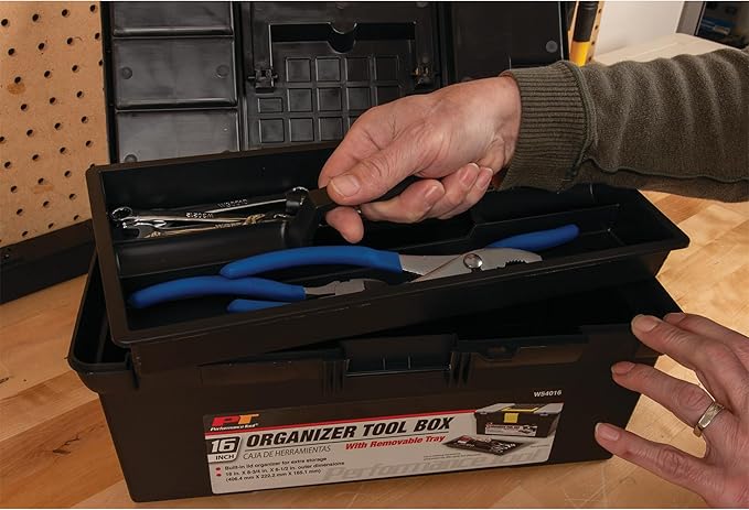Performance Tool W54016 16-Inch Plastic Tool Box with Organizer