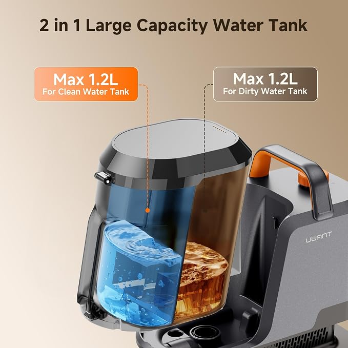 Uwant 18Kpa Upholstery Cleaner Machine with Pet Pro Solution&Tools | Portable Carpet Cleaner with 3 Brush Heads for Cars, Pets 2in1 Carpet Cleaner Machine for Spot, Rugs, Couch
