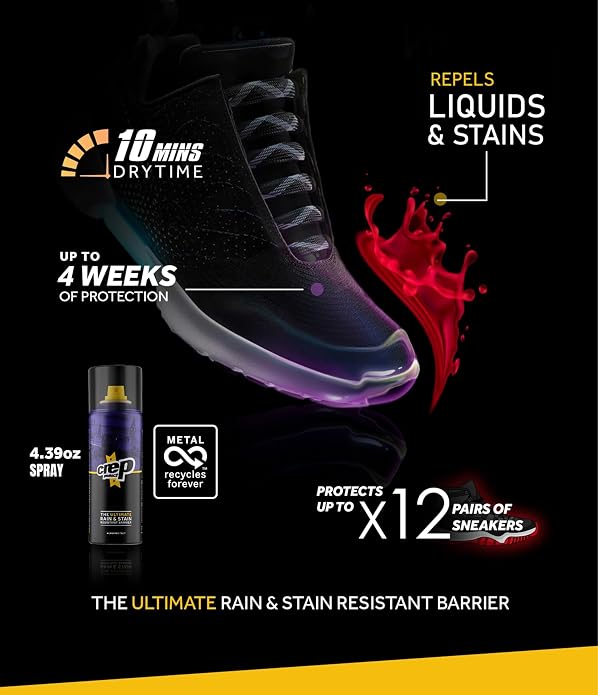 Crep Protect Shoe Protector Spray - Rain & Stain Waterproof Nano Protection for Sneaker, Leather, Nubuck, Suede & Canvas