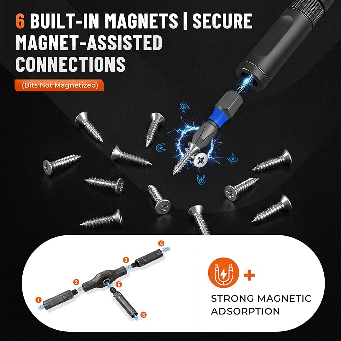 66 in 1 Magnetic Ratchet Screwdriver Set, Professional S2 Steel Precision Tool Kit with Magnet Case, Ratcheting Driver for Furniture Assembly, Electronics,Laptop Repair, DIY Enthusiasts, Men Dad Gift
