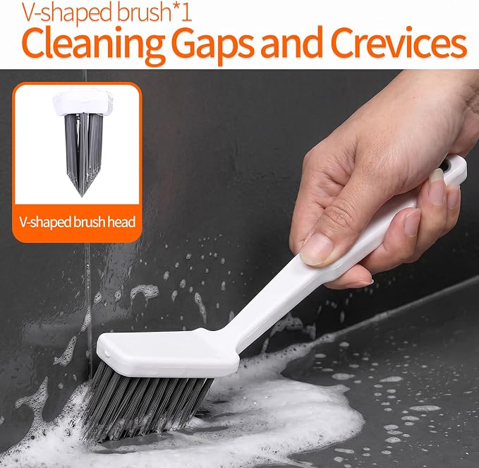 13PCS Window Sill Cleaner Tools - Deep Clean Crevice Cleaning Brush for Window/Door Tracks, Sill, Tile Lines, Kitchen Gunk, Bathroom Counters