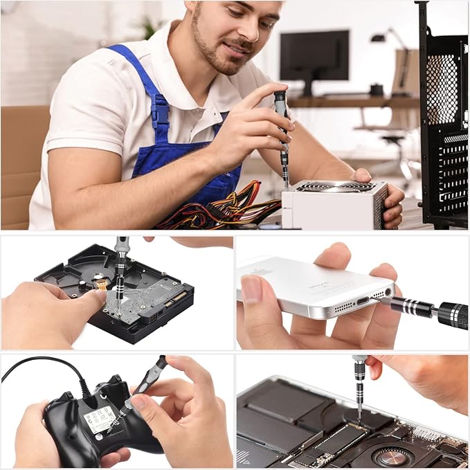 PC Building Tool Kit 140-IN-1: Computer Tool Kit for Repair & Assembly, Precision Screwdriver Set with Magnetic Bits for Laptop, iPhone, MacBook, PS4/5, Xbox, Game Console (Gray) | Laptop, Phone and Game Console Repairs, CRV Bits, Flexible Shaft, Magne...