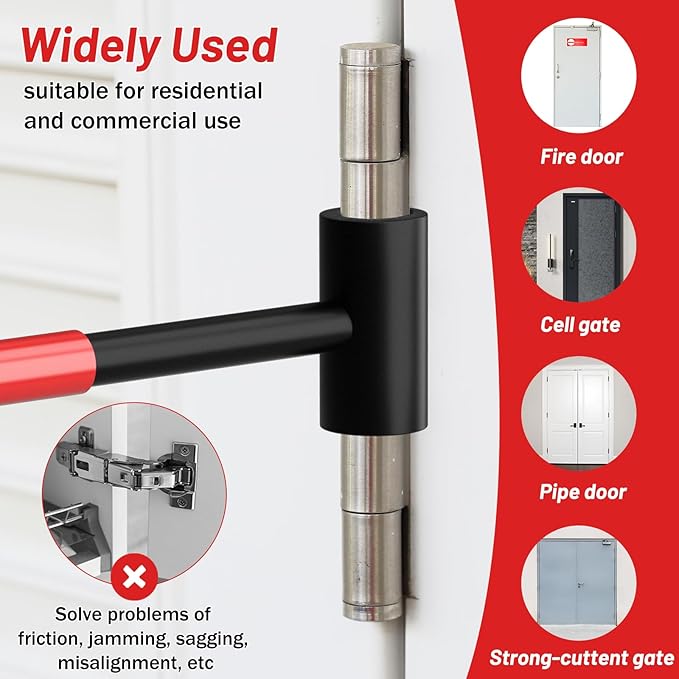 4-in-1 Door Hinge Adjustment Tool, Hinge Gap Adjusting Wrench Fits 14-25mm | Door Repair Kit for Residential and Commercial, Heavy Hinges Wrench Bender Set with Rubber Grip, Cabinet Alignment Adjuster