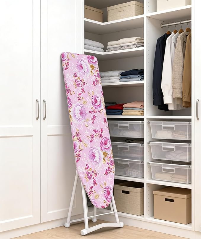 Foldable Ironing Boards Space Saver Ironing Board Adjustable Height 4-Leg Ironing Boards Lightweight Extra-Wide Clothes Ironing Board with Folding Legs for Household (42" x 30.71" x 11.81")