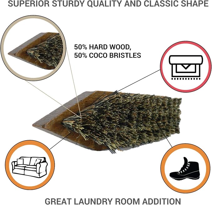 Cleaning Brush – Multi-Purpose Dry Cleaning Brush for Shoes, Carpet, Upholstery & Garments – Natural Bristles – Made in Germany