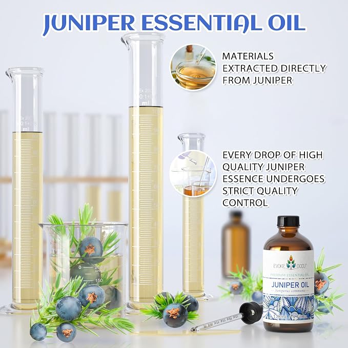 EVOKE OCCU Juniper Berry Essential Oil for Aromatherapy, Diffuser & Skin | Serene Aromatic Ambiance, Gentle Body Massage Blends, Multi-Purpose DIY Blends & Full Space Air Freshening -118ml /4 fl oz