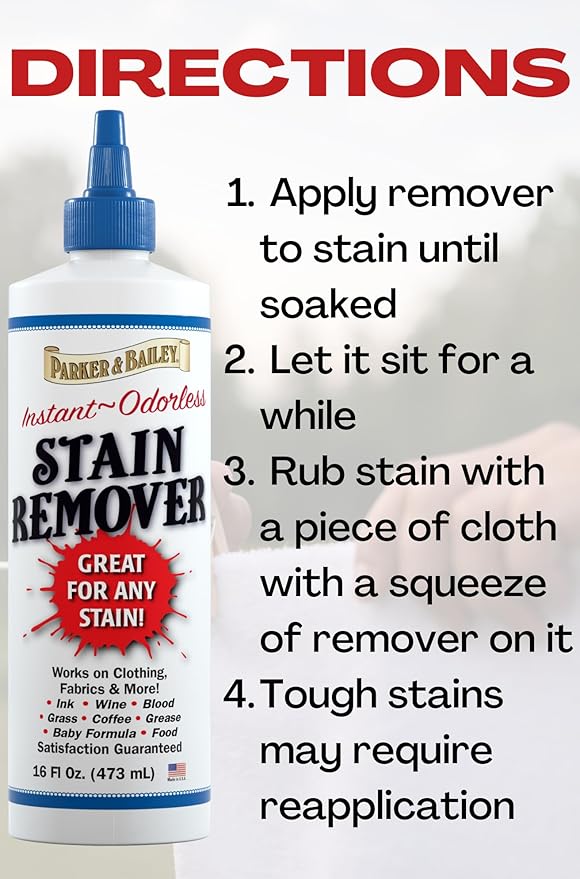 Parker and Bailey Blood Stain Remover - Fabric Carpet Mattress 16oz | Removes set-in and dried stains without bleach