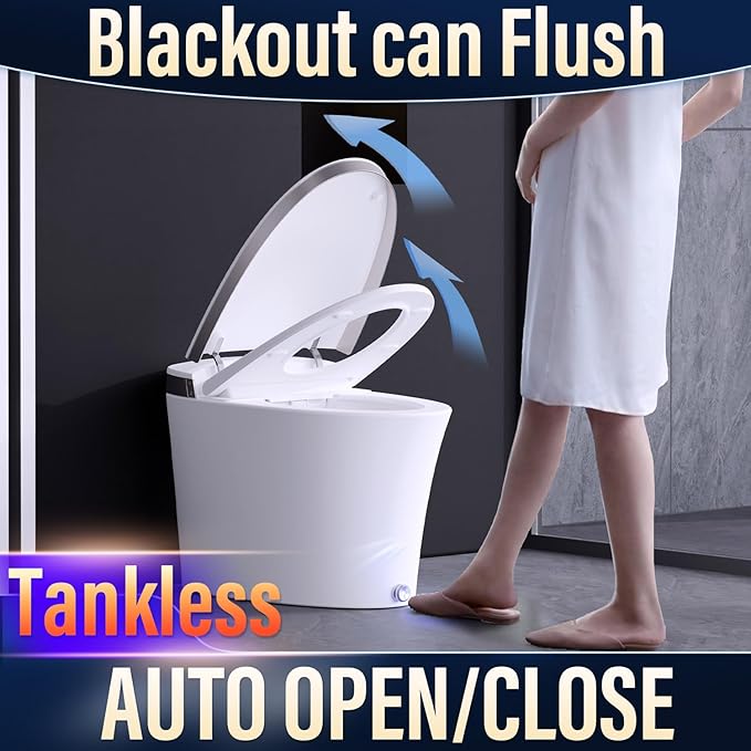 EPLO Luxury Smart Toilet with Auto Open/Close, Foam Dispenser, ADA Comfort Height Heated Seat, Warm Water/Dryer, Modern Elongated Bidet Toilet with Night Light for Bathrooms - iX7