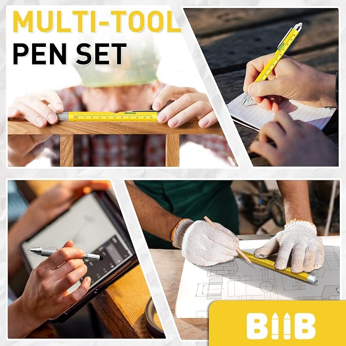 BIIB Gifts for Men 9 in 1 Multitool Pen, Birthday Gifts for Men, Mens Gifts for Dad Him Husband, Dad Gifts from Daughter Son, Personalized Gifts Ideas, Tools Cool Gadgets