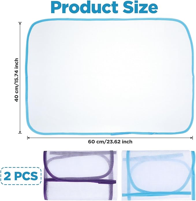 2 Pcs Pressing Cloth For Ironing Mat Ironing Cloth To Protect Clothes Scorch Saving Mesh Board Cover Pad High Temp Protective Pressing Pads Iron Insulation Net Fabric For Protect Fabrics(Blue,Purple)