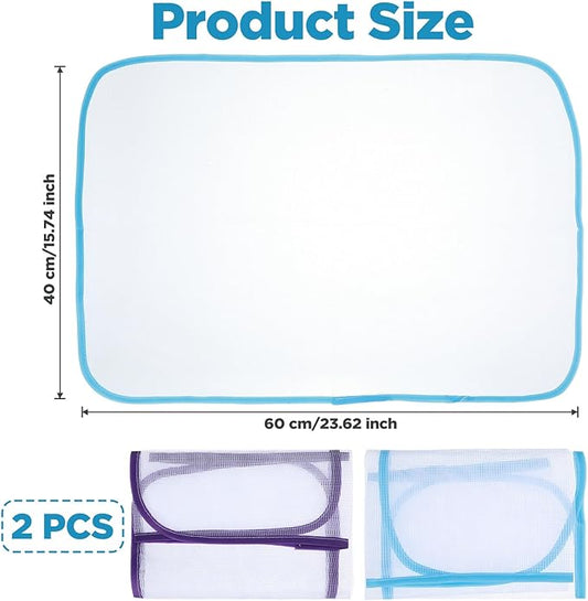 2 Pcs Pressing Cloth For Ironing Mat Ironing Cloth To Protect Clothes Scorch Saving Mesh Board Cover Pad High Temp Protective Pressing Pads Iron Insulation Net Fabric For Protect Fabrics(Blue,Purple)