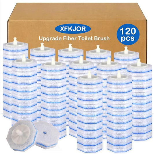 120 Count Toilet Brush - Disposable 3-Layer Thickened Toilet Bowl Wand Refill, Replacement Heads for Bathroom Cleaning, Compatible with Clorox Toilet Brush, 5X Cleaning Power | No Falling Apart