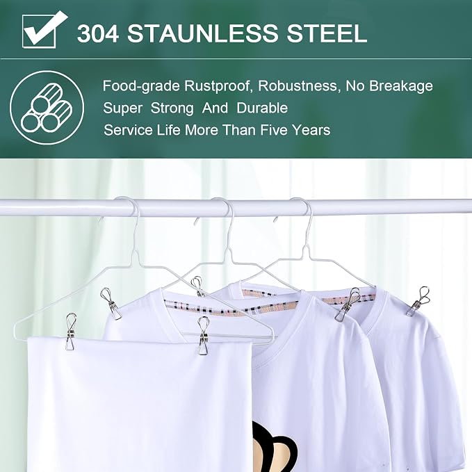 Clothes Pins Metal Stainless Steel Clothespins Laundry Pin Bag Photo Clips | pin stainless outdoor steel clothesline chip strong line wooden clothespin plastic bulk outside close cloths hanging bags