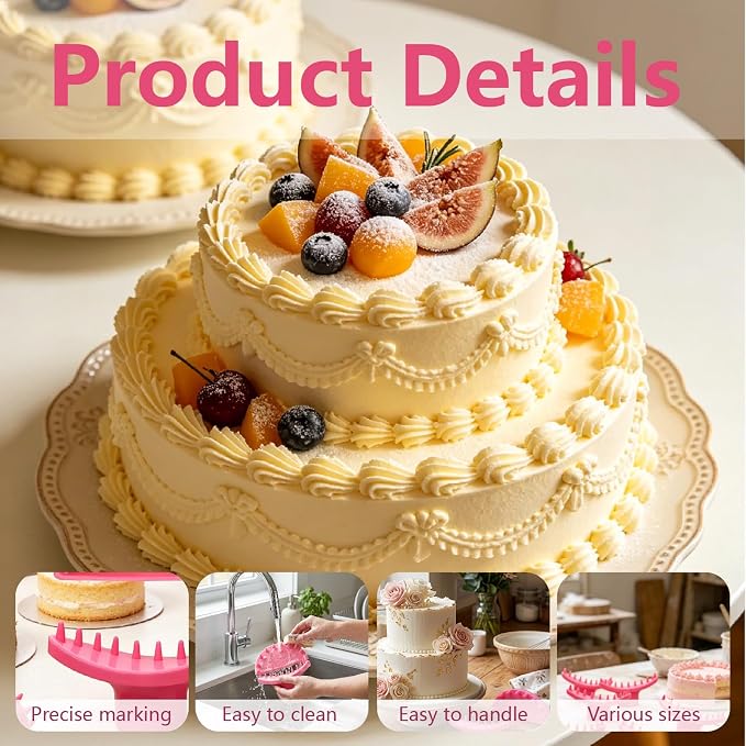 2 PCS Cake Arch Guide Tool, ABS Cake Decorating Tools, Cake Ruffle Marker for 6"-10" Cakes, for Baking Enthusiasts & Beginners