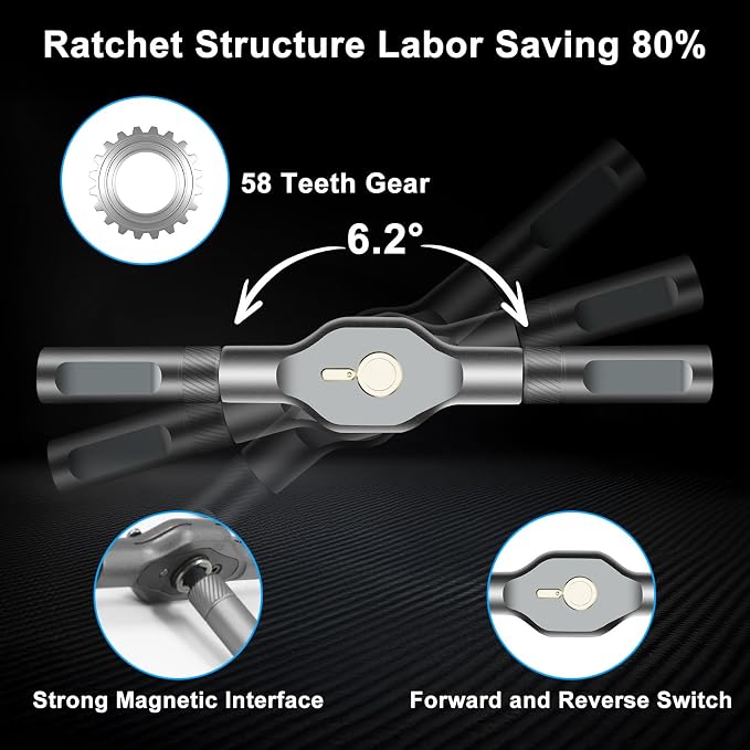 24 in 1 Magnetic Screwdriver Set, Ratchet Mini Screwdriver Set with Multi Bits, Portable Screwdriver Sets Detachable T Handle with Storage Case Repair Tool Kit for Furniture Computer Bicycle or DIY