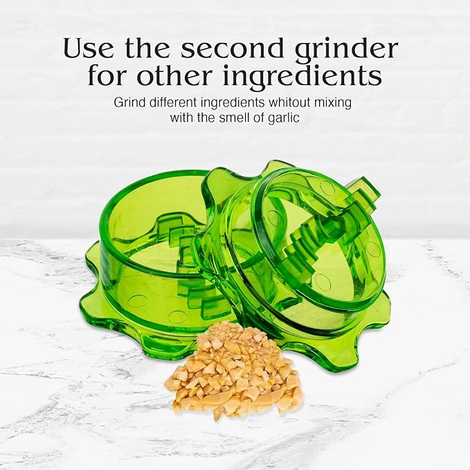 Angel’s Peel Lounge Mincer, Manual Quick Meal Preparation - Kitchen Tools for Mincing Garlic, Ginger, Herbs, Nuts (Green color)