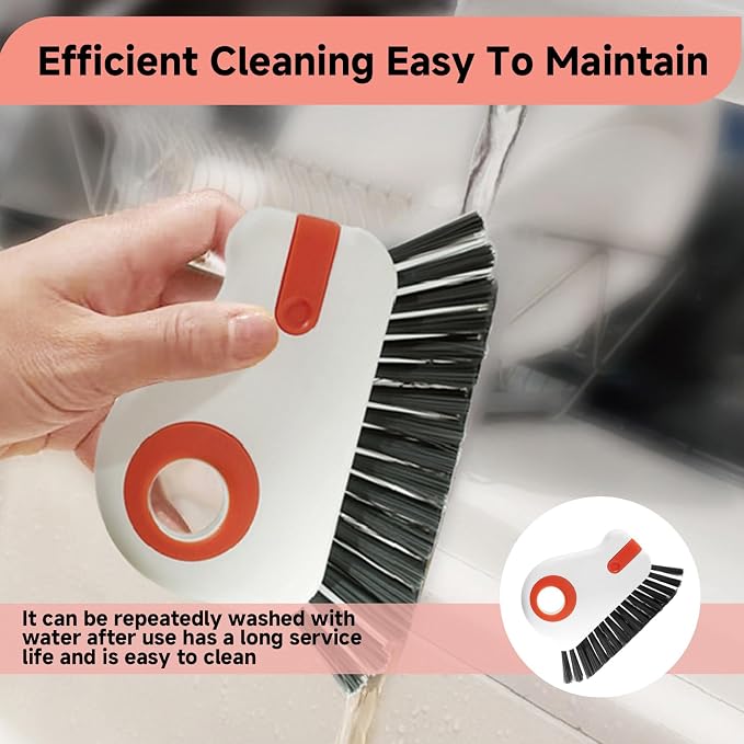 5 Pcs 2 in 1 Window Track Cleaner, Groove Cleaning Brush | Effective window sill cleaner for sliding door tracks and glass door grooves, home, bathroom, kitchen, and narrow crevices