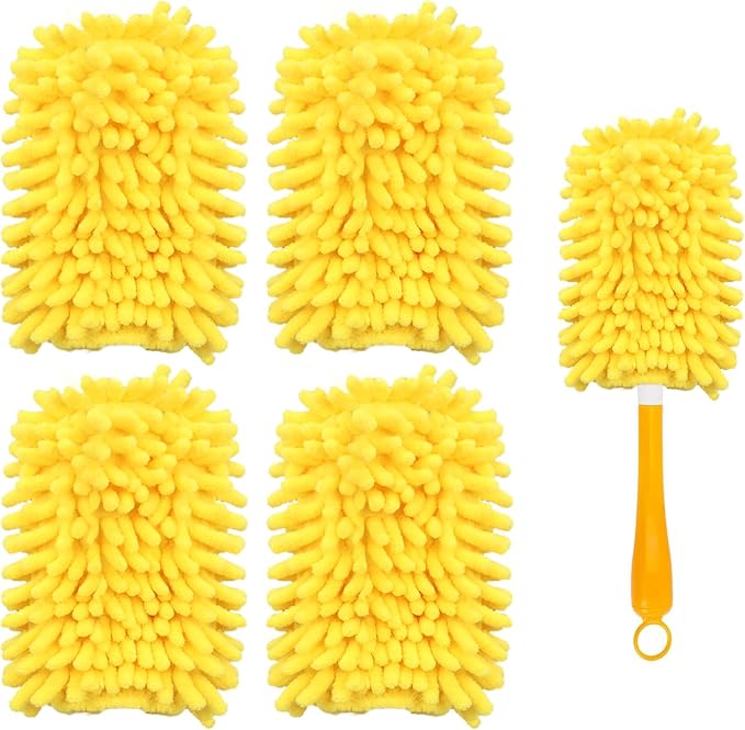 Reusable Duster Refill Compatible with Swiffer Hand Duster, 360 Heavy Duty | Duster Refills, Microfiber Washable Dusters Refills for Swiffer Duster Extended Handle, 4 Pack (Handle is Not Included)