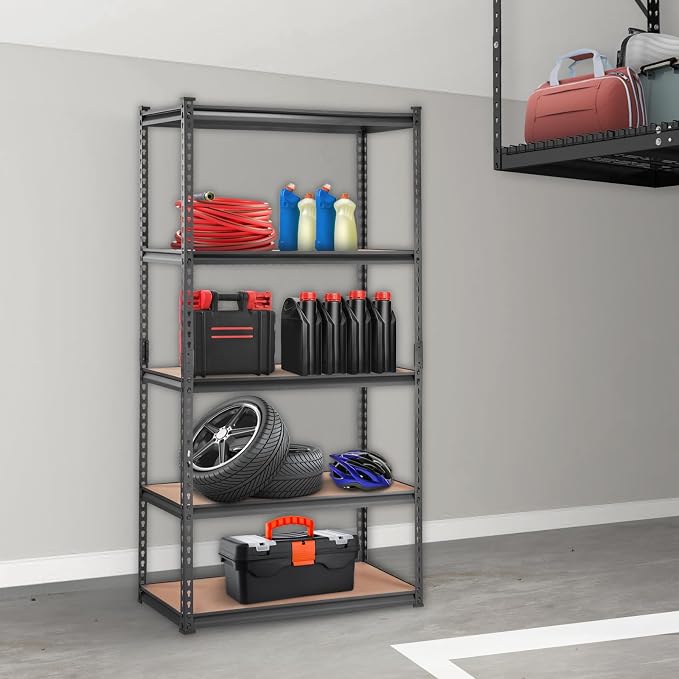 VEVOR Storage Shelves 5-Tier Adjustable 2000 lbs 36"x18"x72" Shelving Unit | Heavy Duty Garage Storage Metal Utility Rack Shelf for Kitchen, Pantry, Basement, Bathroom, Laundry, Living Room, Warehouse