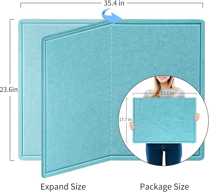 Felt Bulletin Board 36x24 inches, Decorative Pin Board for Home & Office | Cork Board Alternative for Wall with Push Pins, Display Mood Board for Photos, Notes & Reminders