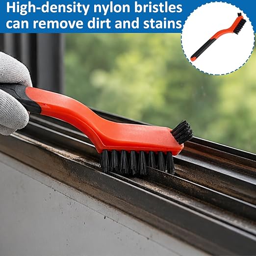 6-Pack Nylon Cleaning Brushes, Small Detail Cleaning Brushes for Tight Spaces, Dual Head Scrub Brushes for Car Detailing, Kitchen, Bathroom, Crevice Cleaning